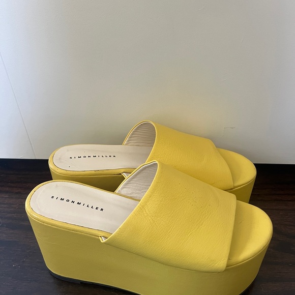 Simon Miller Shoes - Simon Miller Yellow Blackout Platforms